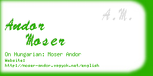 andor moser business card